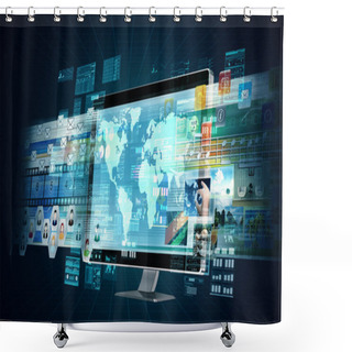 Personality  Internet Multimedia Server Shower Curtains