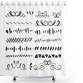 Personality  Handdrawn Ink Borders And Swirls Shower Curtains