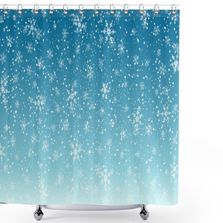 Personality  Falling Snow Background. Vector Illustration Shower Curtains