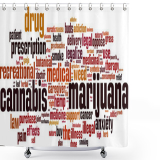Personality  Marijuana Word Cloud Shower Curtains