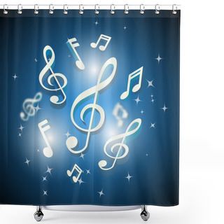 Personality  Musical Notes And Treble Clef Shower Curtains