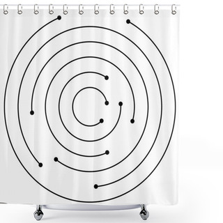 Personality  Concentric Circles With Dots Element.  Shower Curtains