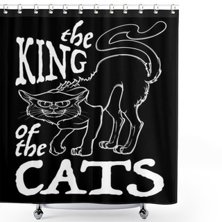 Personality  THe King Of The Cats Retro Card Shower Curtains