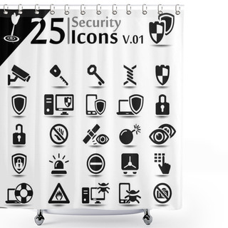 Personality  Security Icons V.01 Shower Curtains