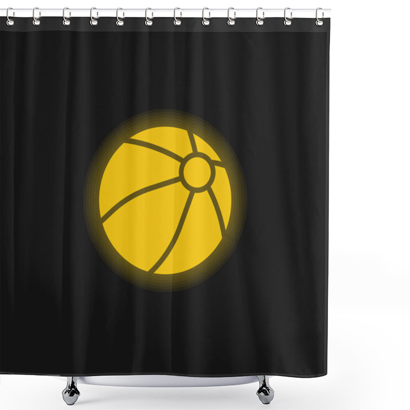 Personality  Ball Yellow Glowing Neon Icon Shower Curtains