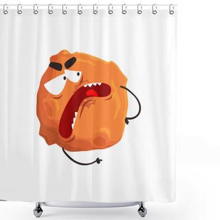 Personality  Cute Humanized Pluto Planet Character, Sphere With Funny Face Cartoon Vector Illustration Shower Curtains