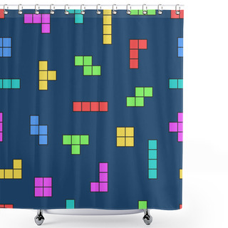 Personality  Tetris Elements Background Shower Curtains