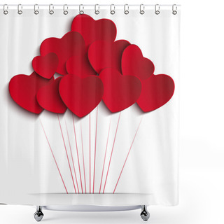 Personality  Valentines Day Heart Balloons Shower Curtains