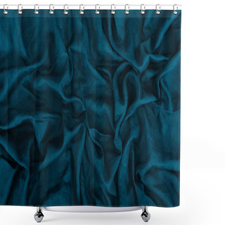 Personality  Dark Blue Linen Texture Shower Curtains