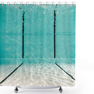 Personality  Underwater In Empty Swimming Pool With Blue Water Shower Curtains