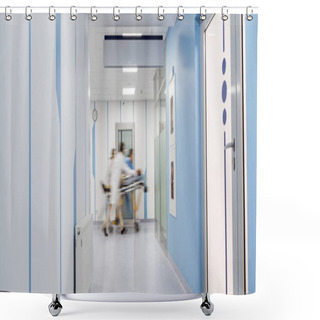Personality  Group Of Doctors Transportating Patient On Gurney Shower Curtains