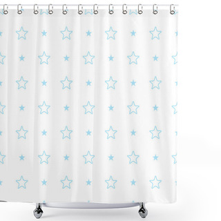 Personality  Vector Geometric Blue Seamless Pattern. Stars Simple Background Shower Curtains