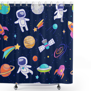 Personality  Outer Space Pattern  Shower Curtains