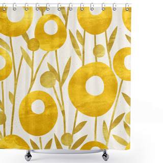 Personality  Floral Pattern With Orange Dandelions Shower Curtains