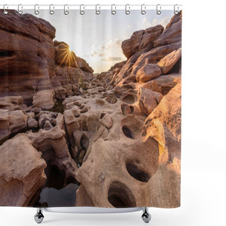 Personality  Stone Mountain At Sam Phan Bok Shower Curtains