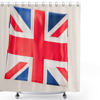 Personality  Top View Of National Flag Of United Kingdom With Red Cross Isolated On White  Shower Curtains