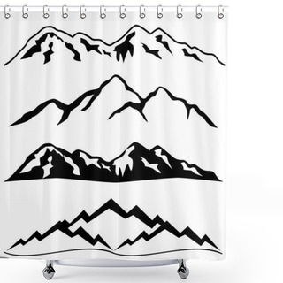 Personality  Mountains With Snow Shower Curtains