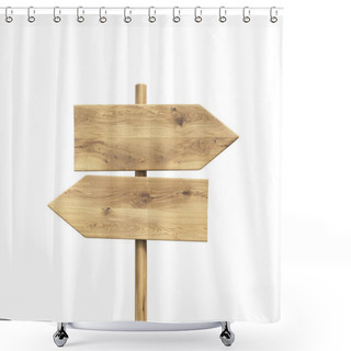 Personality  Wooden Direction Sign Shower Curtains