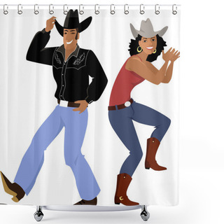Personality  Western Country Line Dance Shower Curtains