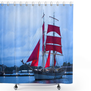 Personality  Frigate Participated In Scarlet Sails Festival Shower Curtains