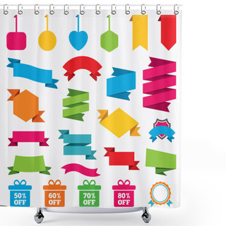 Personality  Sale Gift Box Tag Icons. Shower Curtains