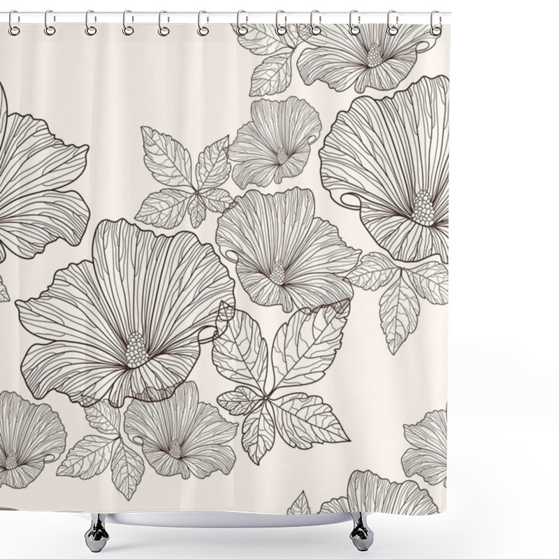 Personality  Seamless Floral Pattern. Background With Flowers And Leafs. Shower Curtains
