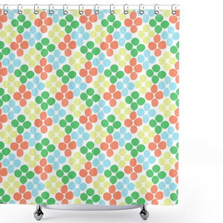 Personality  Seamless Pattern With Rhombus Of Circles On A White Background Shower Curtains