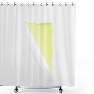 Personality  White Torn And Rolled Paper On Lime Green Colorful Background Shower Curtains