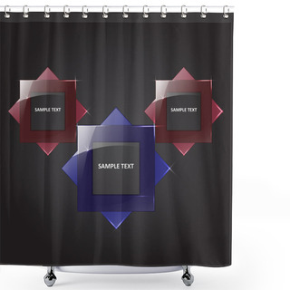 Personality  Vector Set Of Square Banners. Shower Curtains