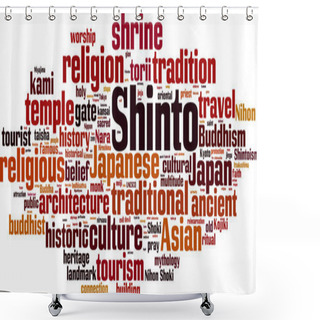Personality  Shinto Word Cloud Shower Curtains