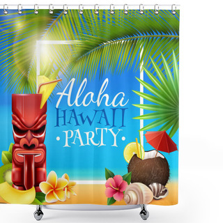 Personality  Hawaiian Party Frame Shower Curtains