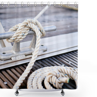 Personality  White Mooring Rope Shower Curtains