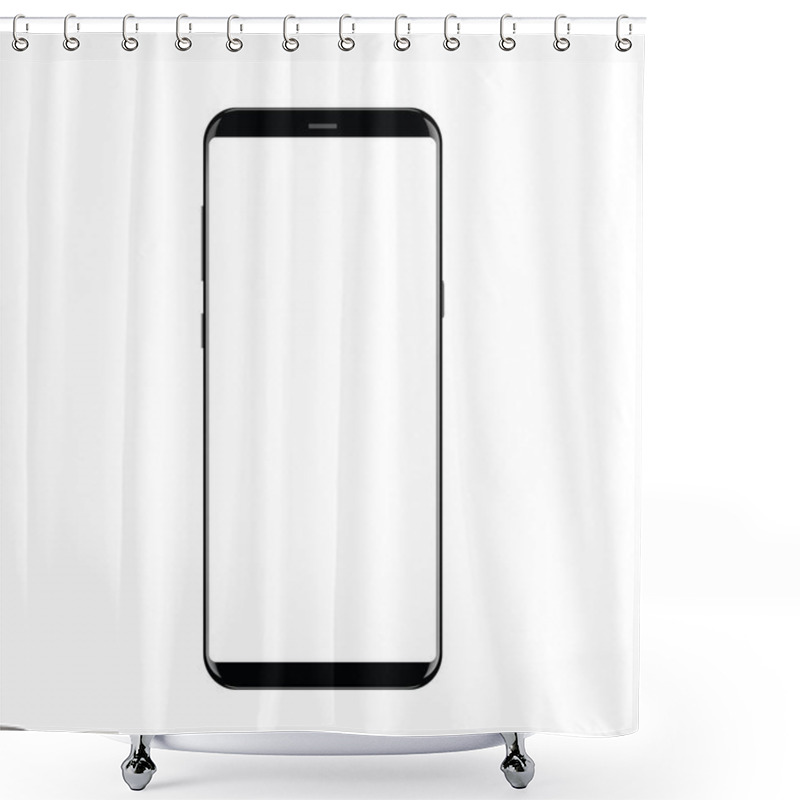 Personality  Realistic Smartphone With Blank Screen Shower Curtains