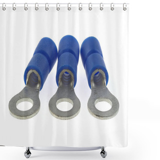 Personality  Crimp Ring Terminals, Isolated On White Shower Curtains