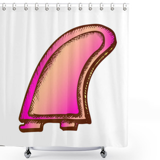 Personality  Surfboard Single Keel Color Element Vector Shower Curtains
