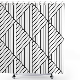 Personality  Seamless Geometric Pattern In Op Art Design. Vector Art. Shower Curtains