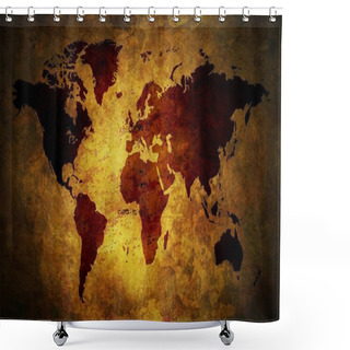Personality  Grunge Map Shower Curtains