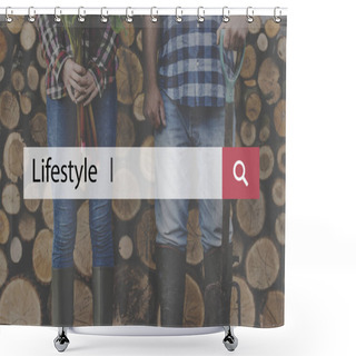 Personality  Farmers In Jeans And Boots With Firewood Shower Curtains