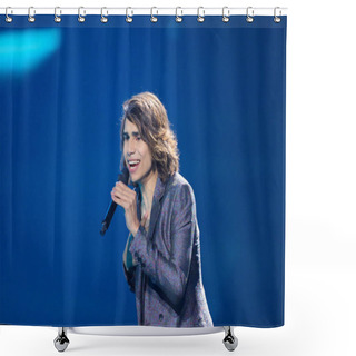 Personality  Isaiah  From Australia During Eurovision Song Contest Shower Curtains
