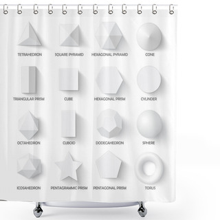 Personality  All Basic 3d Shapes Shower Curtains