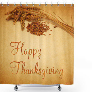 Personality  Happy Thanksgiving Wheat Shower Curtains
