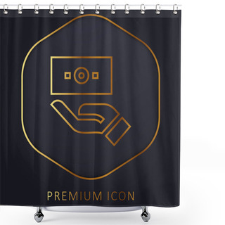 Personality  Bill Golden Line Premium Logo Or Icon Shower Curtains