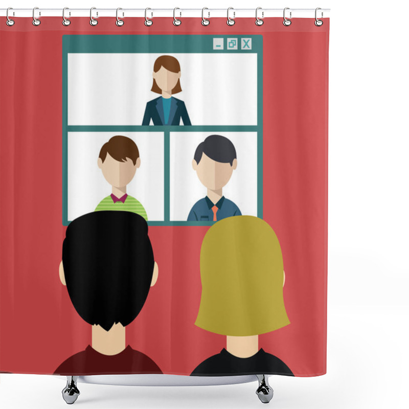 Personality  Video Conference Concept Shower Curtains