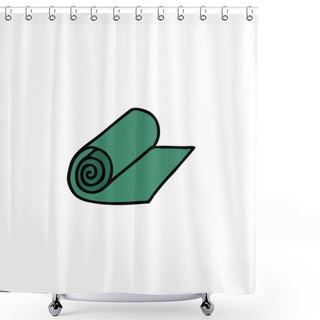 Personality  Yoga Mat Doodle Icon Shower Curtains