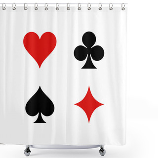 Personality  Standard Suits For Playing Cards Shower Curtains