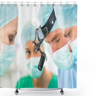 Personality  Surgeons Operating Patient In Operation Theater Shower Curtains
