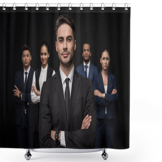 Personality  Confident Businessman With His Colleagues  Shower Curtains