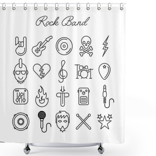 Personality  Rock Band Icon Set Shower Curtains