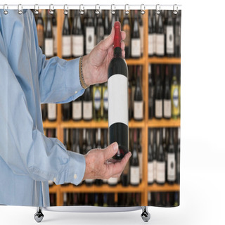 Personality  Sommelier Offering Bottle Of Red Wine To Customer Shower Curtains
