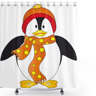 Personality  Penguin Shower Curtains